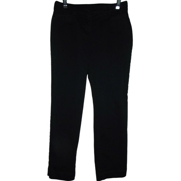 Express 4P Pants Black Straight Mid Rise Cropped back leg seams 4S Crop Chino - Picture 1 of 8